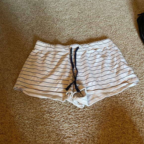 Old Navy Pants - Old Navy White and Navy Striped Women’s Large Comfy Drawstring Shorts